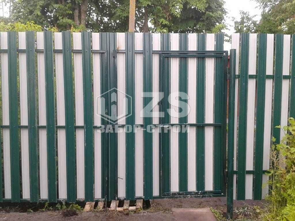 Стальной забор из евроштакетника 25 метров с установкой под ключ в ...