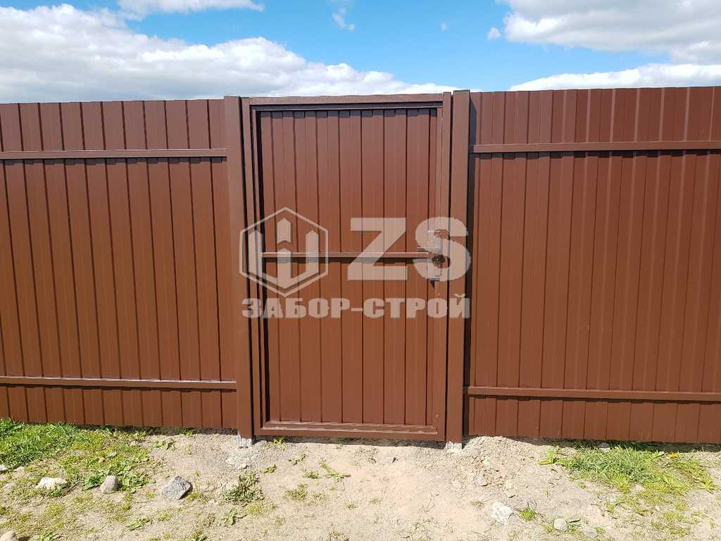 Забор с бетонированием столбов из профнастила 30 метров с установкой ...